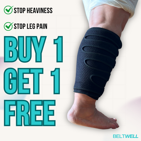Beltwell® - Adjustable Edema & Lymphedema Compression Leg Wraps (2 wraps) + FREE Plus-Size Anti-Slip Compression Socks
