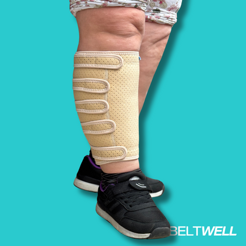 Beltwell® - Adjustable Edema & Lymphedema Compression Leg Wraps (2 wraps) + FREE Plus-Size Anti-Slip Compression Socks