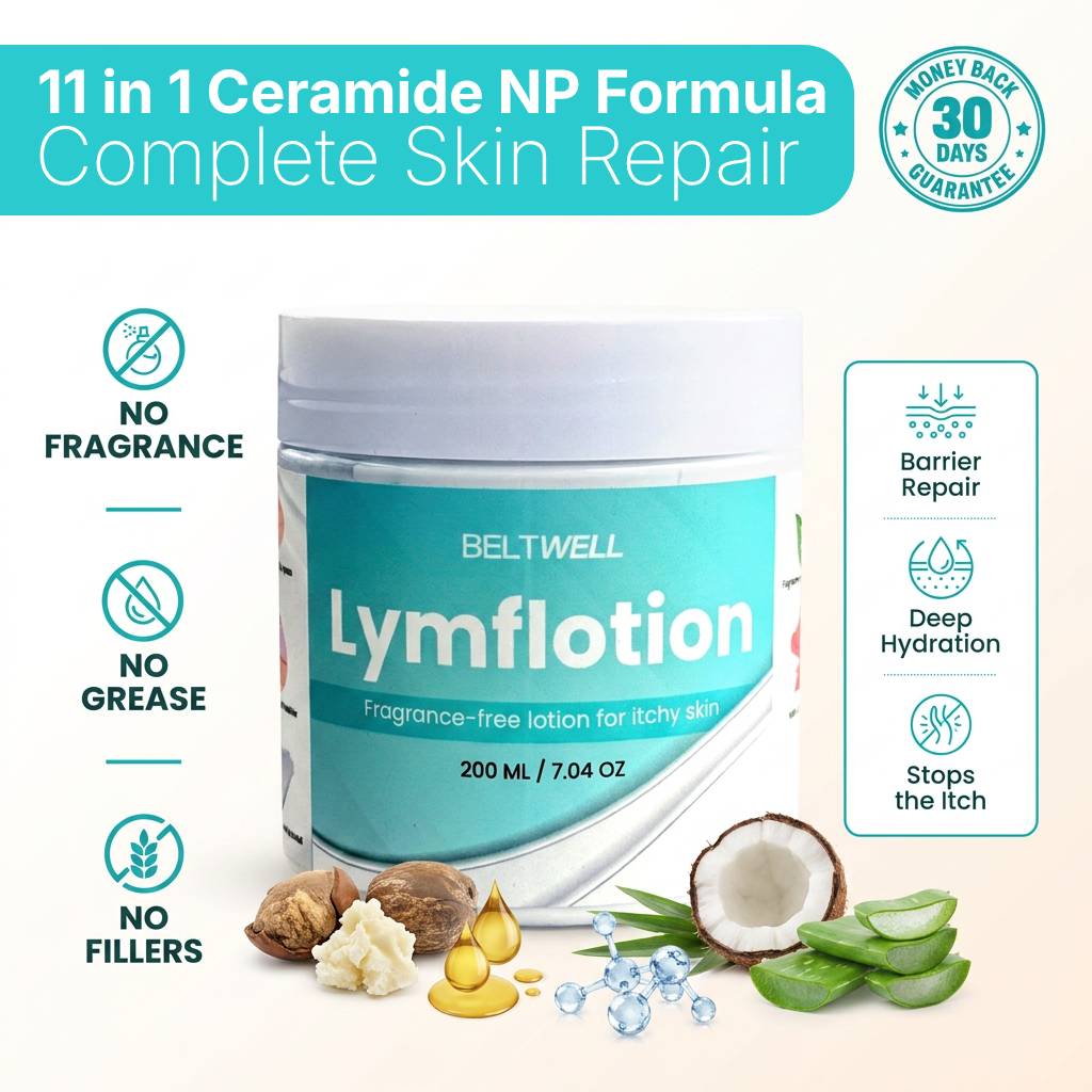Lymphatic Support Fragrance-Free Non-Greasy Anti-Itch Ceramide NP Lotion