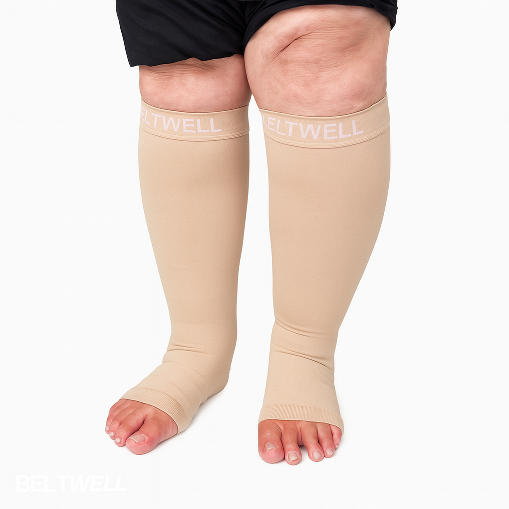 Beltwell® The Original Toeless Extra Wide StretchKnit™ Compression Socks 20-30 mmHg