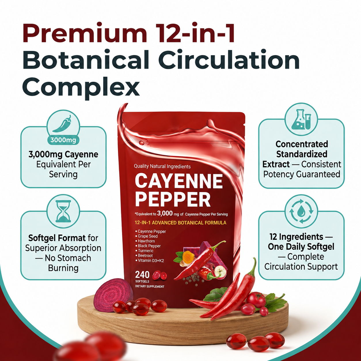 Beltwell® Cayanna Pure+ Wild Cayenne & Botanical Lymphatic Support Complex