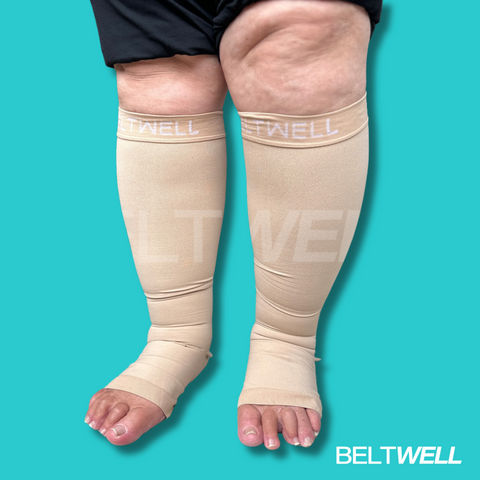 Beltwell® - Toeless Compression Socks for Big Swollen Legs (2 pairs)