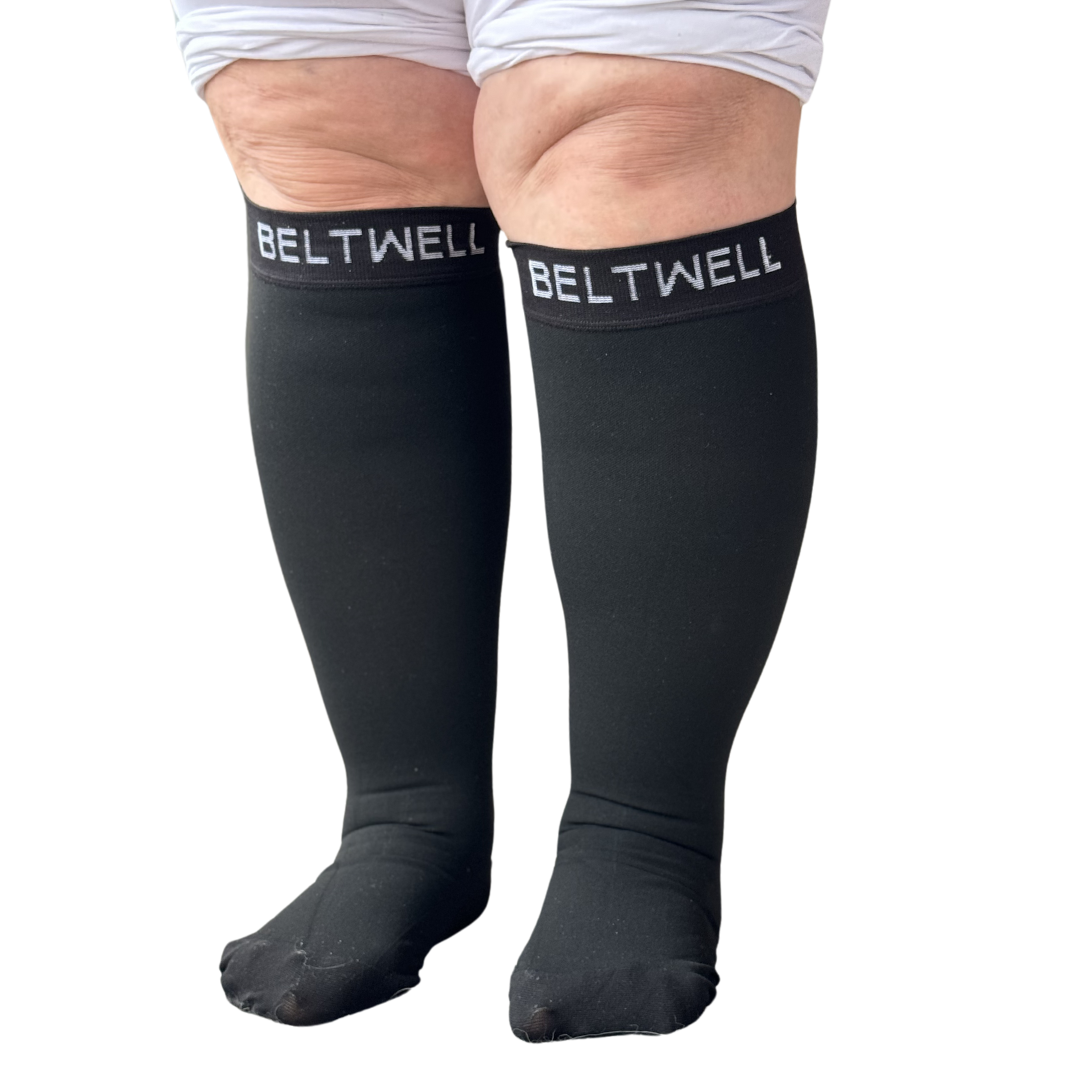 Beltwell® - The NEW Anti-Slip Compression Socks For Very Swollen Legs [23-32mmHg] (2 Pack)