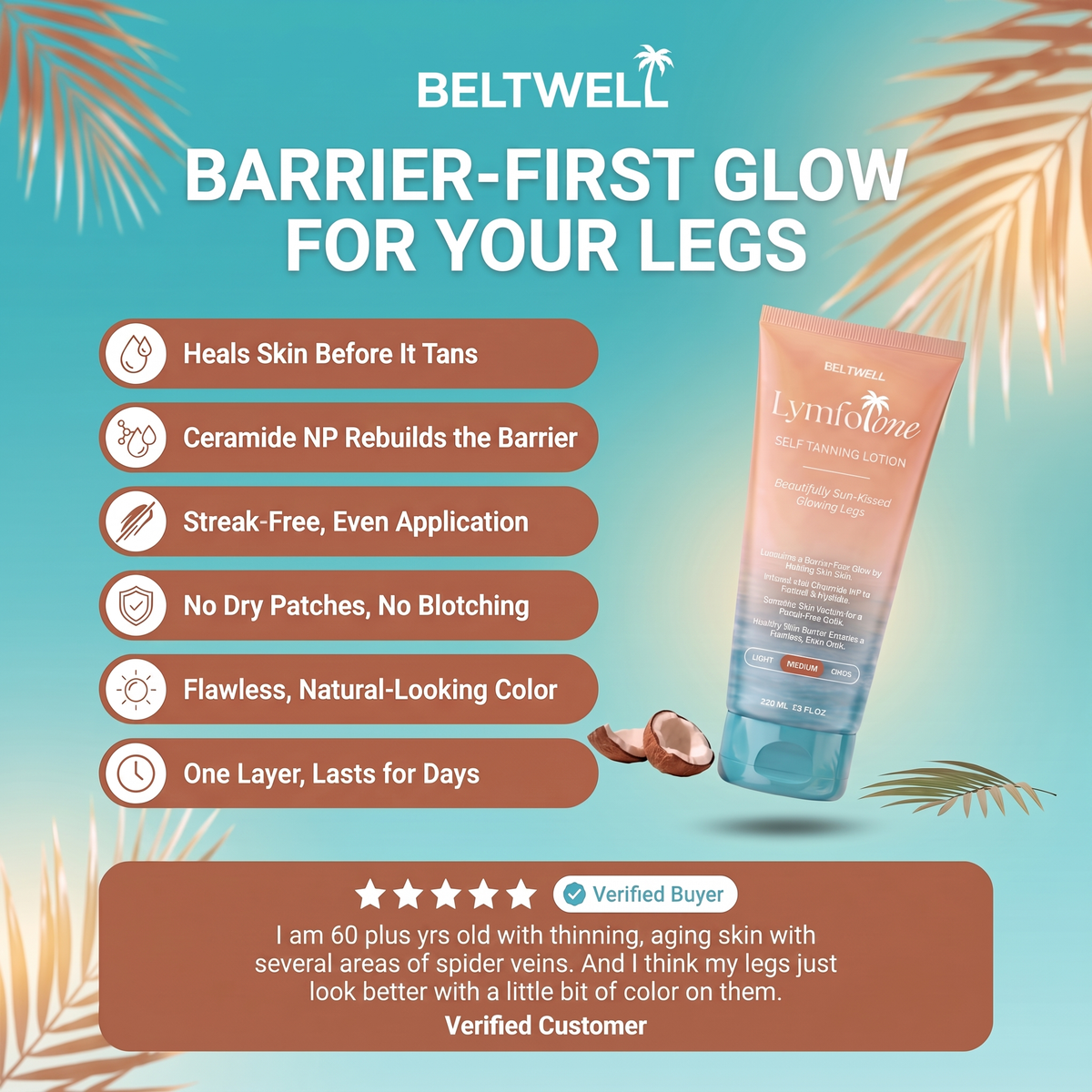 LymfTone Self-Tanner & Extra Glow for Legs With TrueTone Complex™