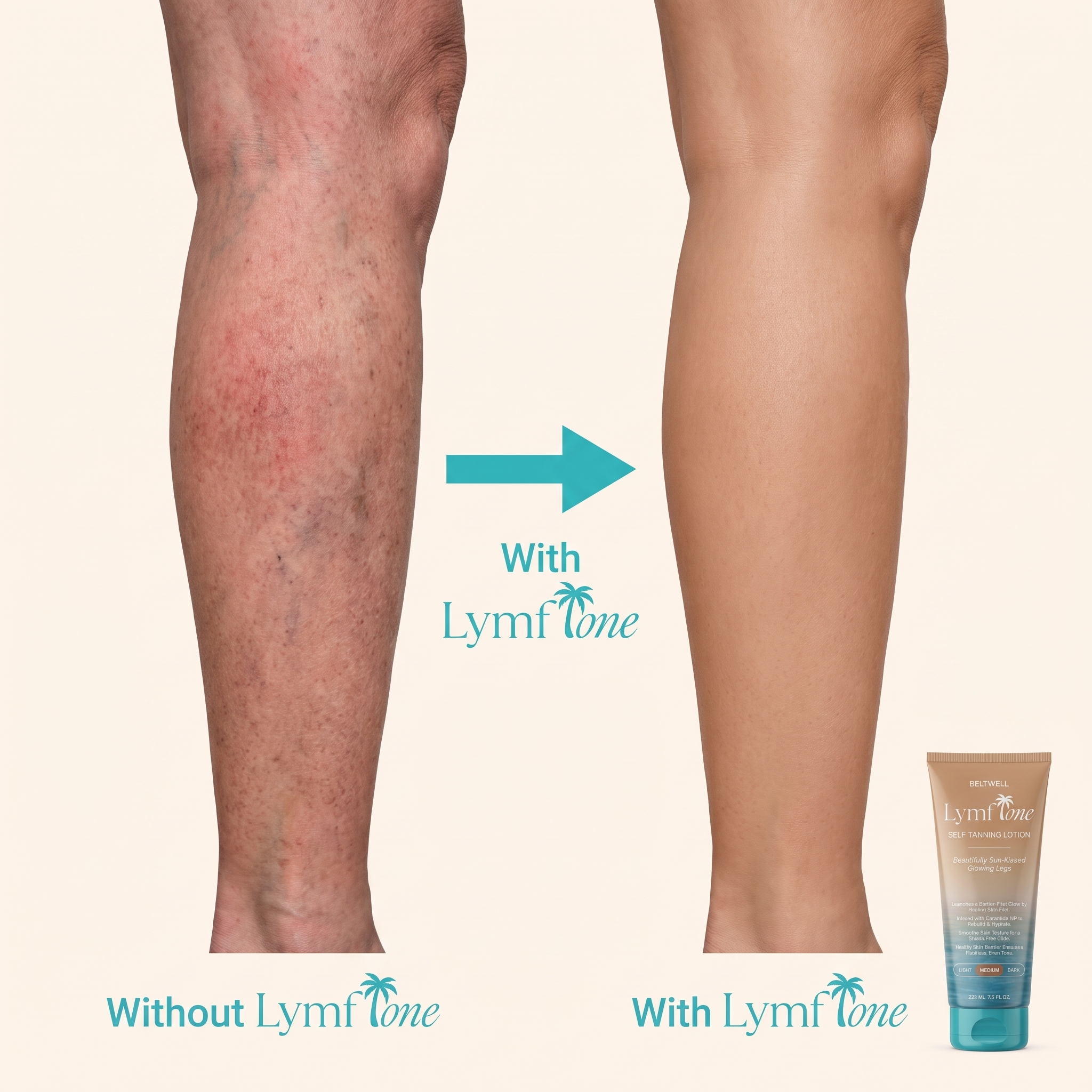 LymfTone Self-Tanner & Extra Glow for Legs With TrueTone Complex™
