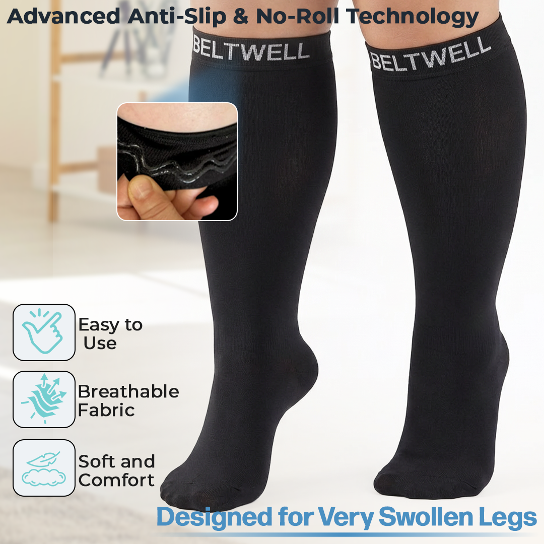 Beltwell® The Original Extra Wide StretchKnit™ Compression Socks 20-30 mmHg